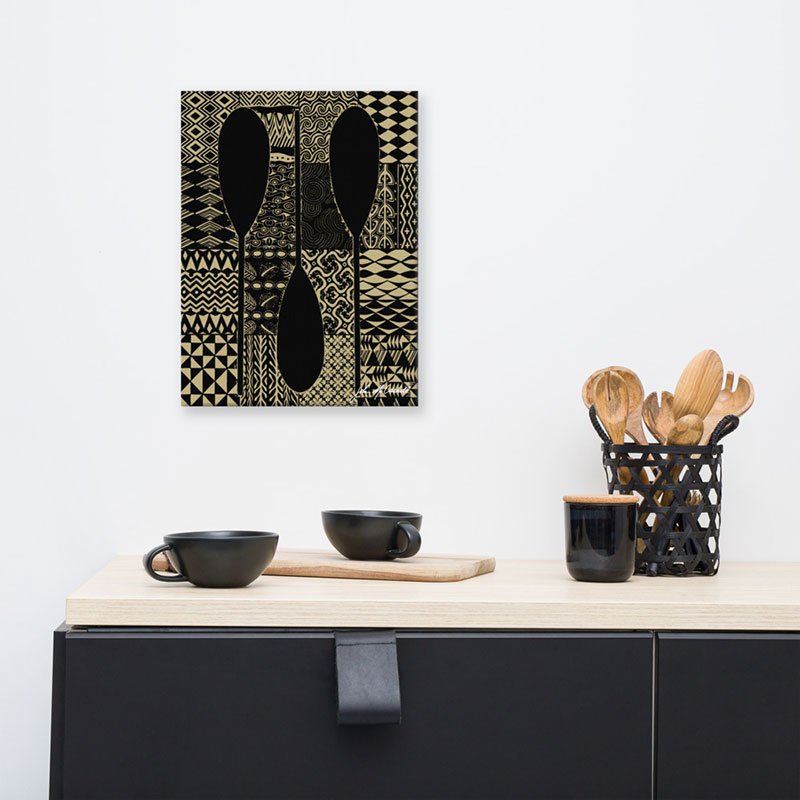 Paddles and Patterns | Waypoints series | Studio Jomac | Modern Contemporary Printmaking Art Gallery | Honolulu Hawaii