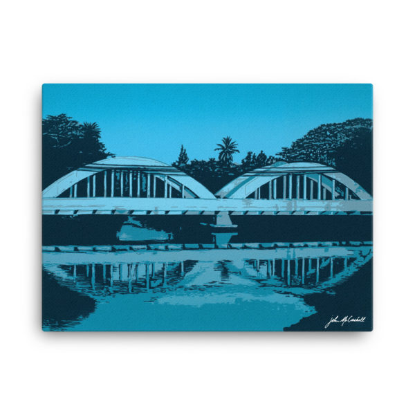 Anahulu Bridge | Suicide and Relief Prints series | Studio Jomac | Modern Contemporary Printmaking Art Gallery | Honolulu Hawaii