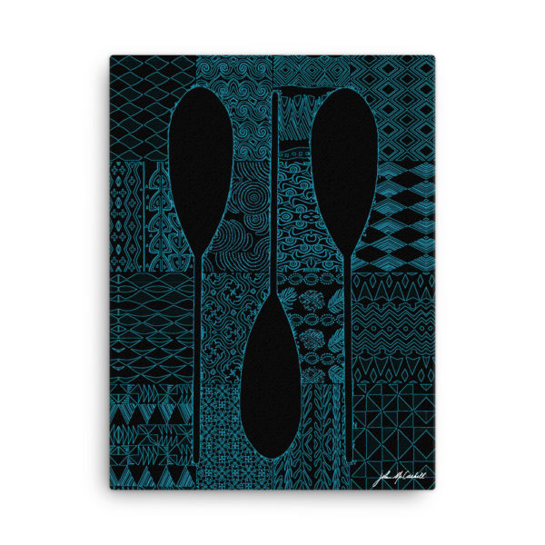 Paddles and Patterns in Blue – 18×24 Giclée